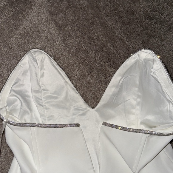 White diamanté mini dress - Picture 3 of 5